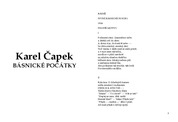 Karel Čapek:Básnické počátky; Překlady