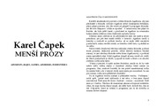 Karel Čapek:Menší prózy