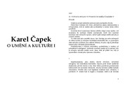 Karel Čapek:O umění a kultuře (I.)