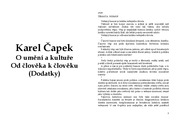 Karel Čapek:O umění a kultuře; Od člověka k člověku